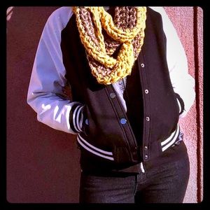 Two toned hand crocheted infinity scarf